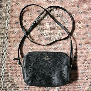 Black Leather Coach Crossbody